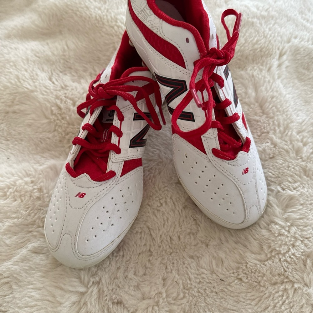 New Balance White and Red Athletic Shoes
